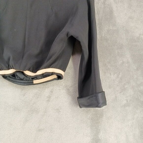 ALESSANDRO DELL ACQUA Wrap Crop Blazer Size 11 Junior Silk Wool Woven Black - Picture 10 of 13
